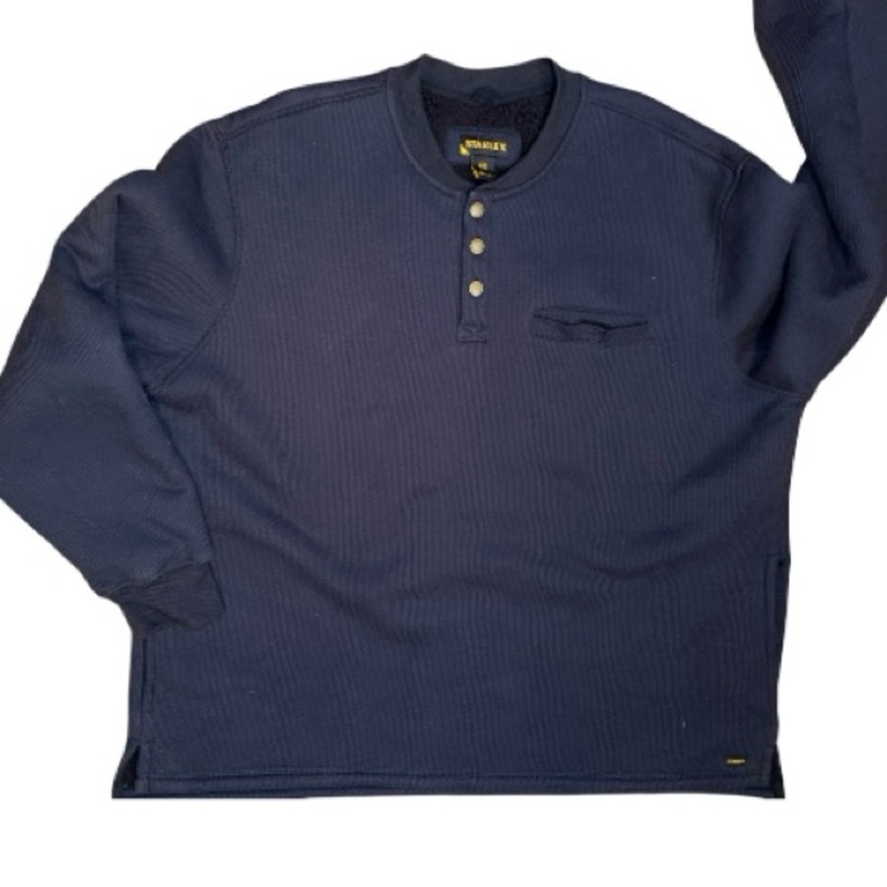 Mens Stanley navy blue Sherpa Lined Henley Thermal Shirt size XXL
